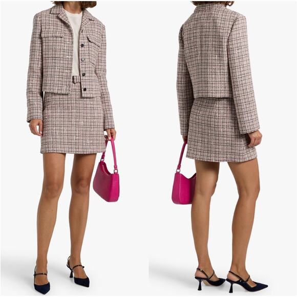 Theory Tweed Blazer Skirt Suit Set 12 & 14 Quiet Luxury Elegant Old Money Blair - Picture 9 of 9